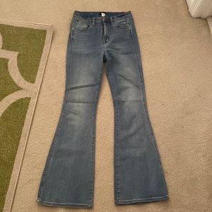 Light wash BDG flare high waisted jeans